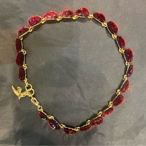 Cécile Jeanne red glass and gold necklace